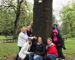 Ambassador Health Team Members "Hug a Tree"